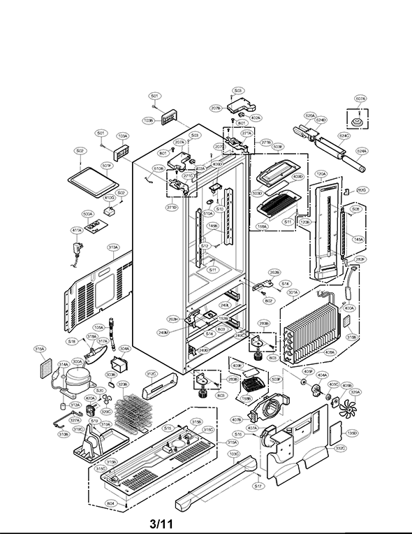 LG Refrigerator LMX25981ST/00 | Partswarehouse