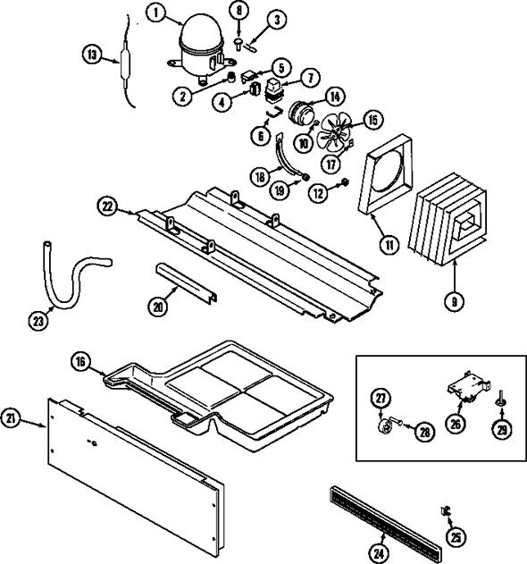 shallow depth ice maker