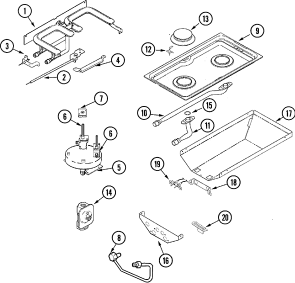 Jenn-Air JGD8130ADW Cooktop | Partswarehouse