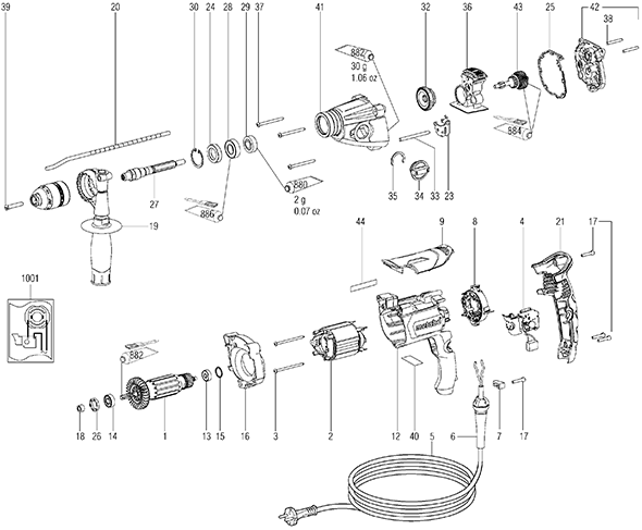 Balais De Charbon Pour Metabo Sbe Starlight, Sbe 521/2, Sbe 900/2 - Lot De 2