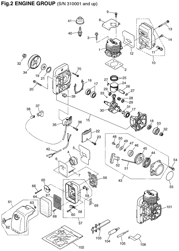 RedMax EB4401 (SN: 310001 and up) Backpack Blower | Partswarehouse