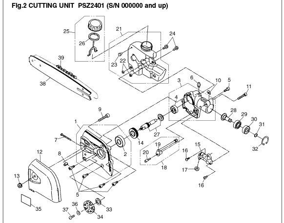 RedMax PSZ2401 Pole Saw Drive Unit (SN: 50200001 and up) Cutting Unit ...