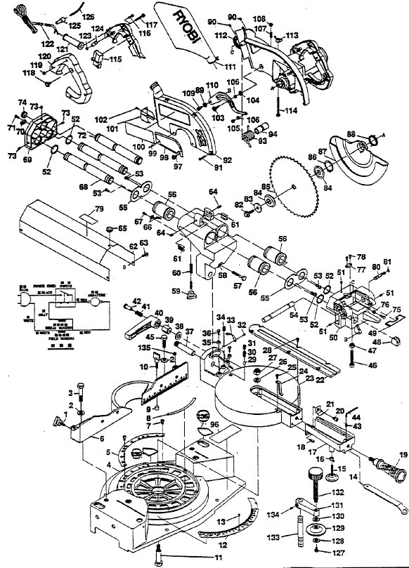 Ryobi TSS200 (After-001901) Sliding Compound Miter Saw | Partswarehouse