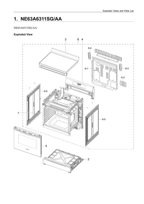 Samsung NE63A6311SG/AA00 Electric Range Partswarehouse