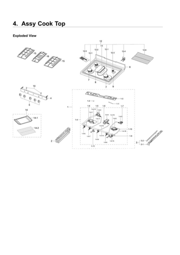 Samsung Nx58h5600ssaa 03 Gas Range Partswarehouse 4397