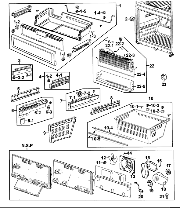 Parts for Samsung RF267AERS/XAA-0000: Refrigerator Parts 