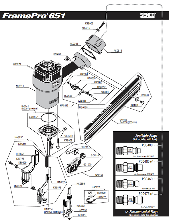 Senco FramePro651 (2G2111N) Cordless Nailer | Partswarehouse