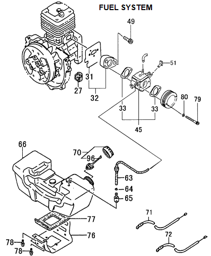 Tanaka TC47R 47cc Engine | Partswarehouse