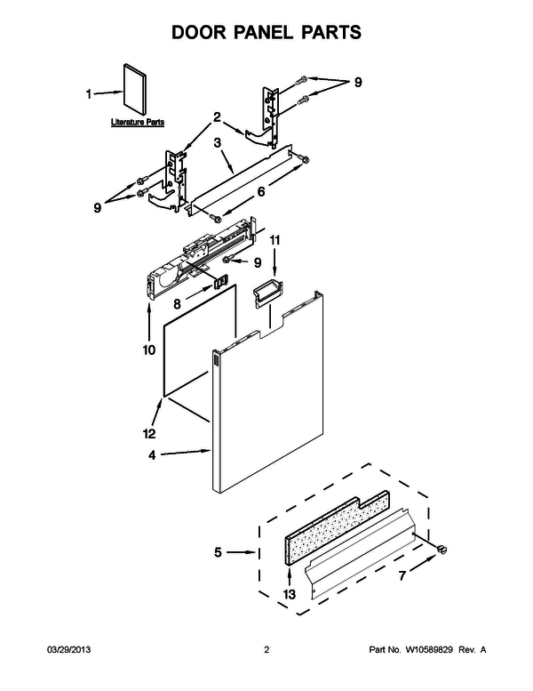 Dishwasher Toe Panel Insulation W10073540 parts
