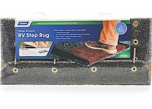 Camco Step Rug Premium Turf W/Uv&Tpe Hemmed 22In X23In Gray #CMC-42945 ...