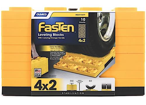 Camco Fasten Leveling Blocks With Thandle 4X2 Yellow 10 Pack #CMC-44515 ...