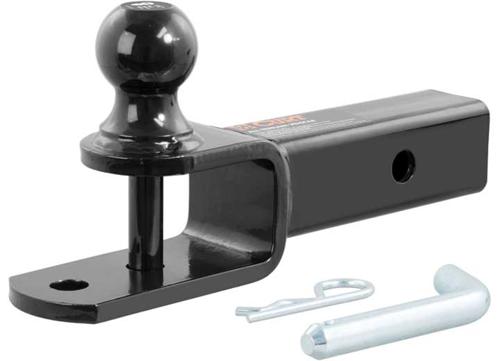 CURT 45005 Attacco Con Palla 3-in-1 Per ATV/UTV - Universale, Zincato, Con Palla Da 1-7/8" E Foro Per Spinotto