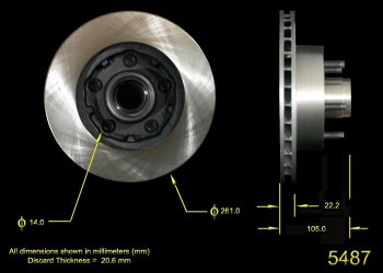 Disc Brake Rotor and Hub Assembly
