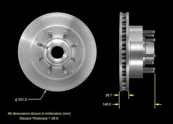 Disc Brake Rotor and Hub Assembly