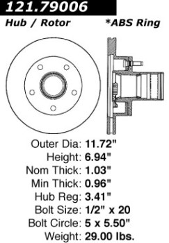 Disc Brake Rotor and Hub Assembly