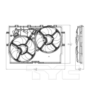Dual Radiator and Condenser Fan Assembly