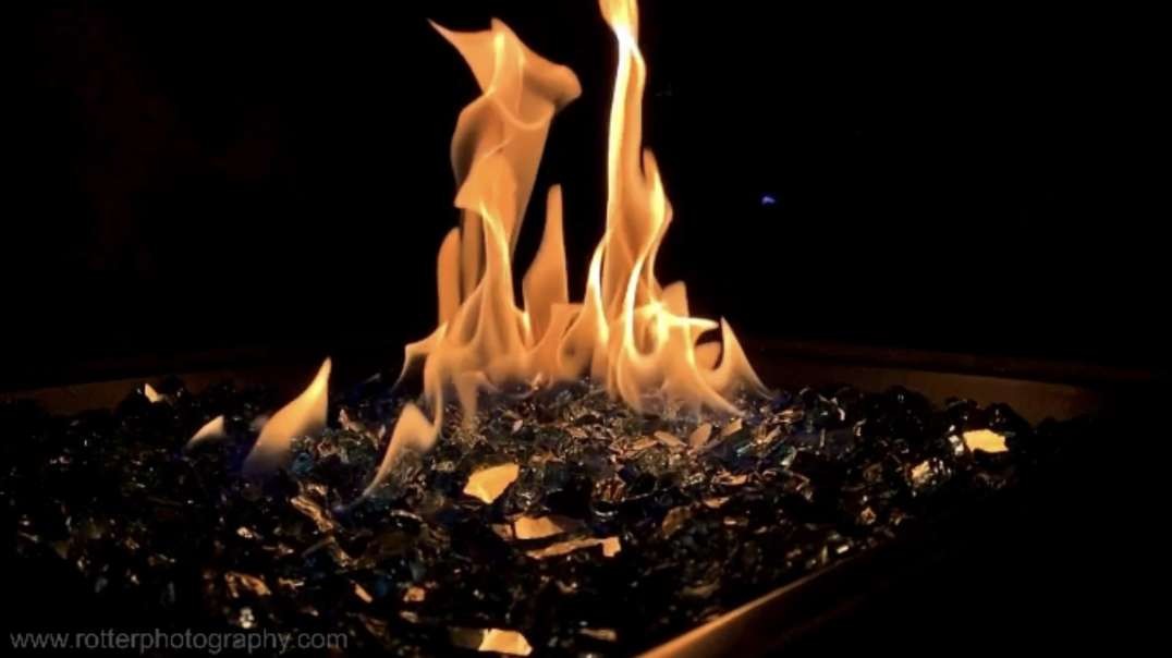 Fire in slow motion to piano