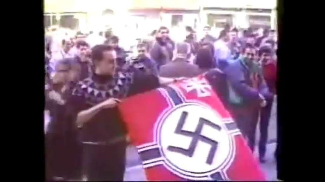Hitler's 100th Birthday celebration in downtown Madrid, Spain (1989)