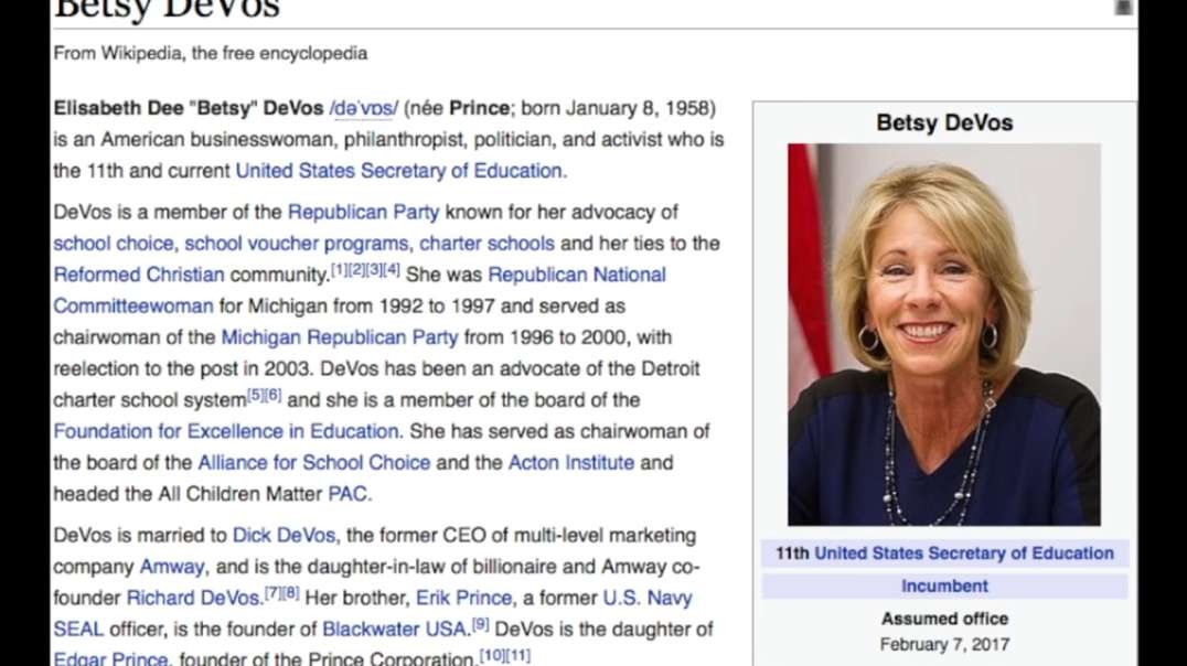 Betsy Devos is a Satanic Transgender Deceiver