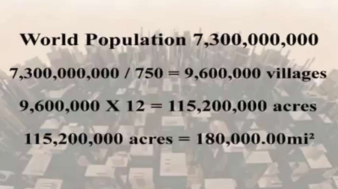 THE MYTH OF OVERPOPULATION  And Why A Few Dozen Psychopaths Want U2 Think The World is Overpopulated