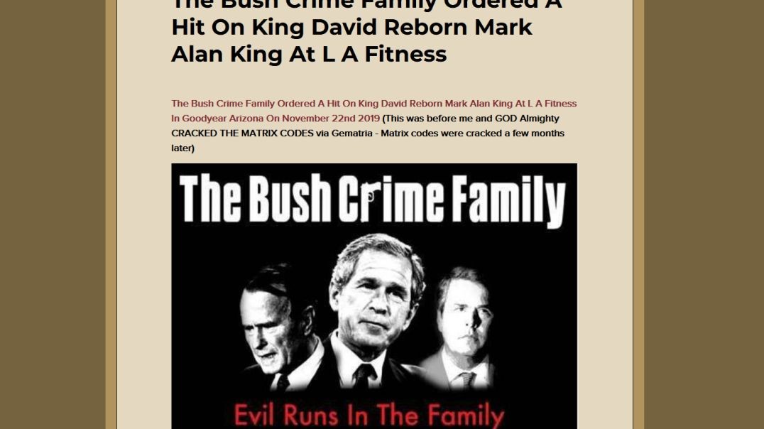 The Bush Crime Family Ordered A Hit On King David Reborn Mark Alan King At L A Fitness