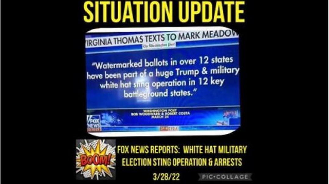 Situation Update - Boom! Fox News Reports On A Text About White Hat Military Election Sting Op