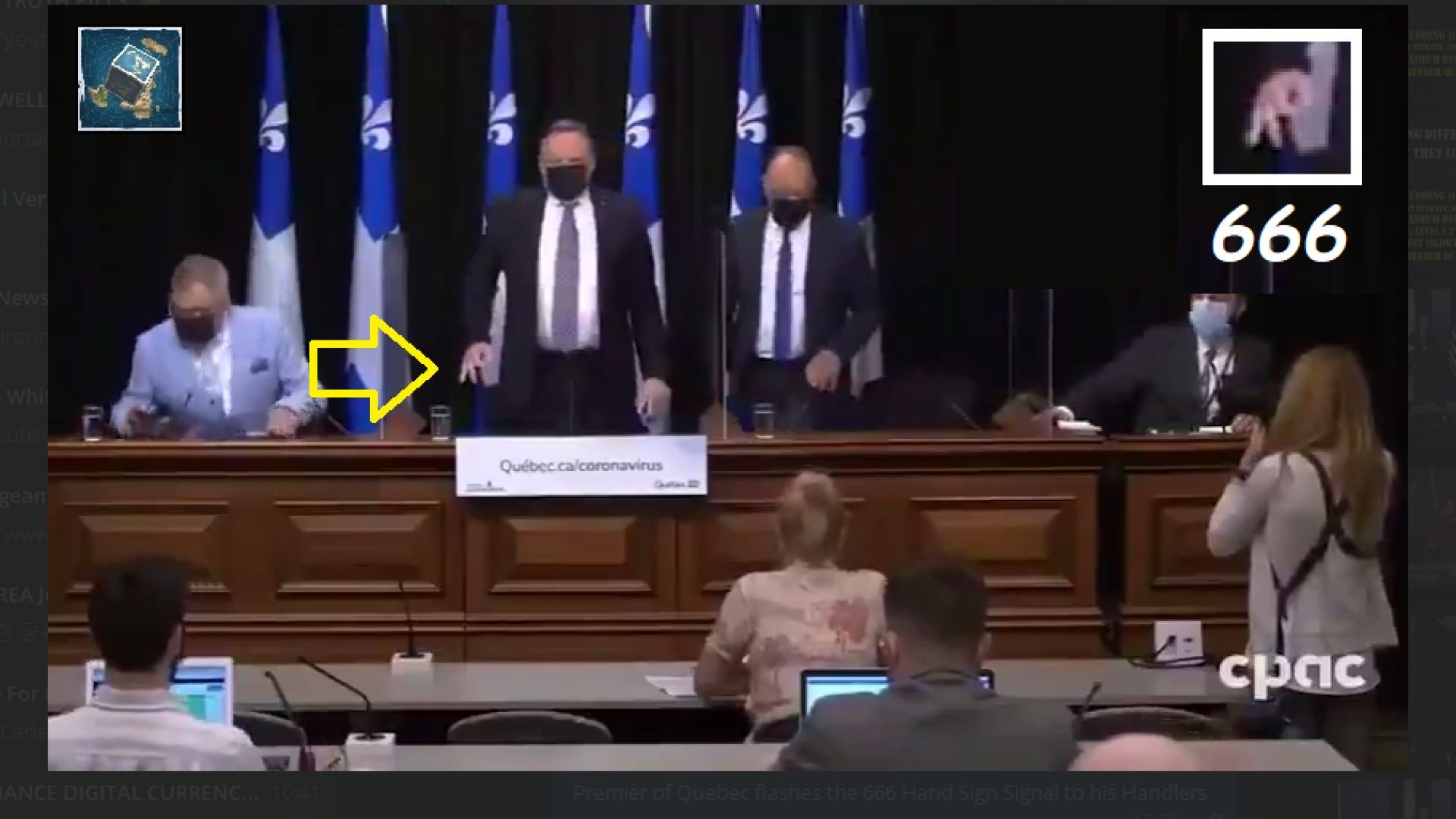 Premier of Quebec Shows His Allegiance to Satan..
