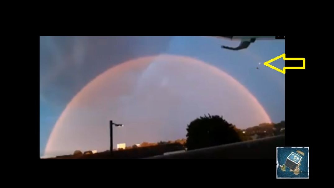 White UFO's Shooting from a Red Rainbow... Totally Normal..
