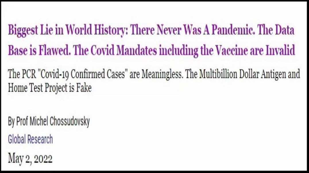 BIGGEST LIE IN WORLD HISTORY-THERE WAS NEVER A PANDEMIC