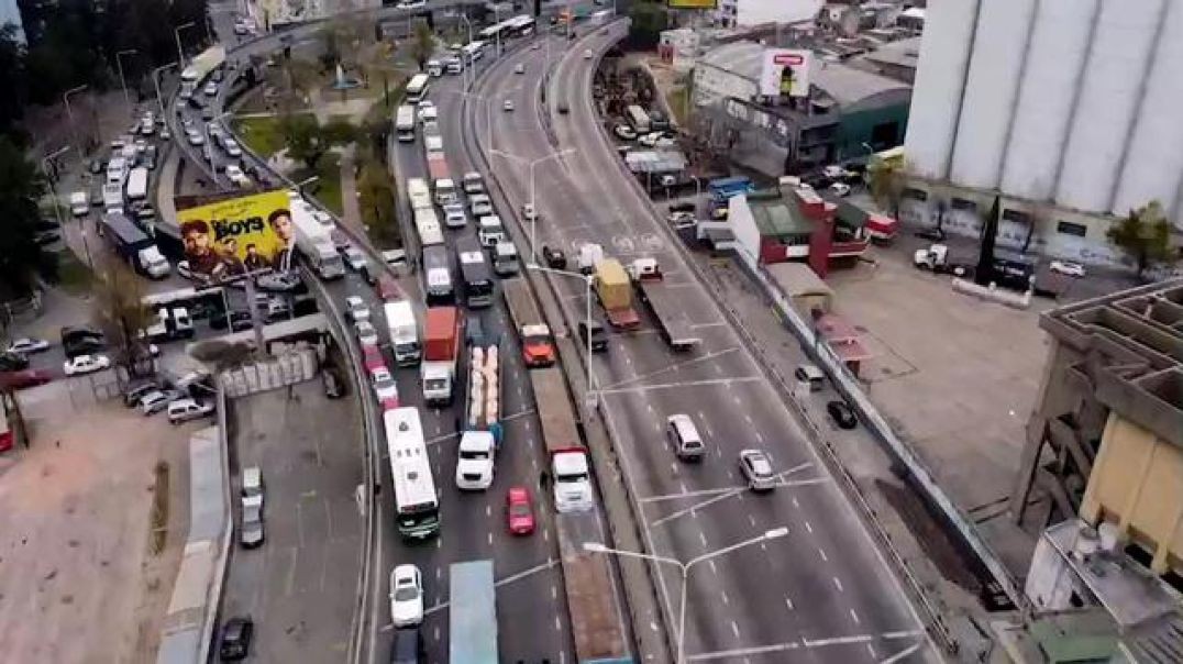 Truckers block highway in Buenos Aires protesting fuel shortages