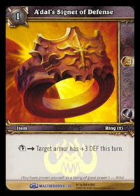 A'dal's Signet of Defense - Magtheridon's Lair Raid Deck