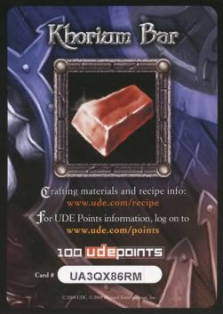 Khorium Bar (100 UDE Points) - Crafting Material Cards