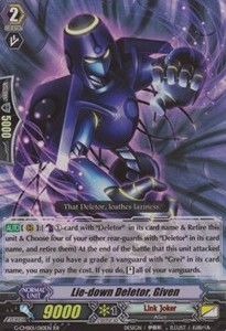 Lie-down Deletor, Given [G Format] (V.2 - Double Rare) - Vanguard and Deletor