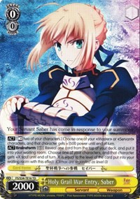 Holy Grail War Entry, Saber (V.1 - Trial Deck) - Fate/stay night