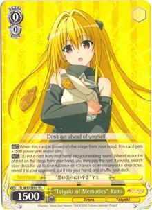 "Taiyaki of Memories" Yami (V.1 - Trial Deck) - To Loveru Darkness: 2nd