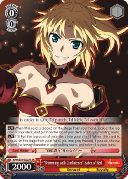 "Brimming with Confidence" Saber of Red (V.2 - Super Rare) - Fate/Apocrypha