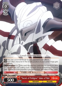 "Secret of Pedigree" Saber of Red (V.1 - Rare) - Fate/Apocrypha