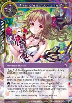 Athenia, Sealed God of the Ruins (V.1 - Super Rare) - The Strangers of New Valhalla