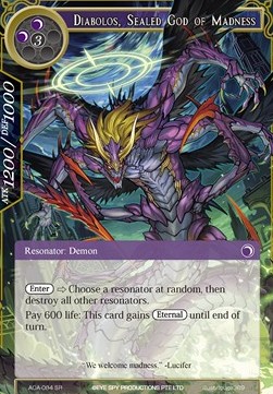 Diabolos, Sealed God of Madness (V.1 - Super Rare) - Awakening of the Ancients