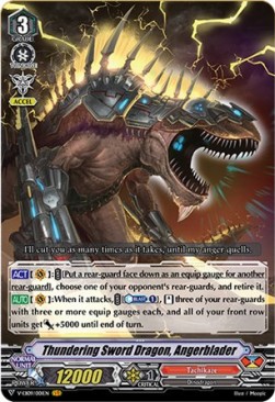 Thundering Sword Dragon, Angerblader [V Format] (V.1 - Vanguard Rare) - The Raging Tactics