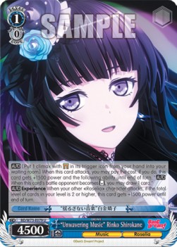 "Unwavering Music" Rinko Shirokane (V.1 - Uncommon) - BanG Dream! Vol.2