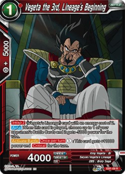 Vegeta the 3rd, Lineage's Beginning - Battle Evolution Booster