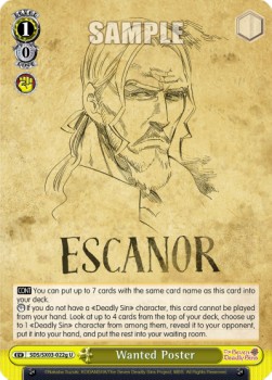 Wanted Poster (V.7 - Uncommon) - The Seven Deadly Sins