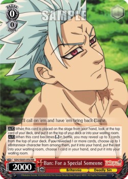 Ban: For a Special Someone (V.1 - Double Rare) - The Seven Deadly Sins