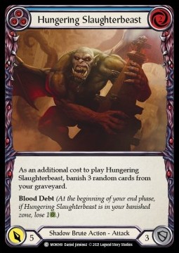 Hungering Slaughterbeast (Blue) (Rainbow Foil) - Monarch - First