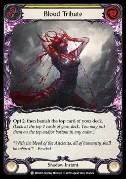 Blood Tribute (Yellow) (Rainbow Foil) - Monarch - First