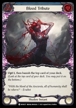 Blood Tribute (Blue) (Rainbow Foil) - Monarch - First