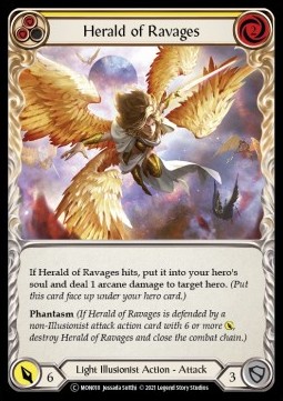 Herald of Ravages (Yellow) (Rainbow Foil) - Monarch - Unlimited