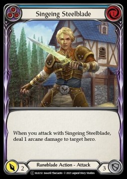 Singeing Steelblade (Blue) (Rainbow Foil) - Tales of Aria - Unlimited