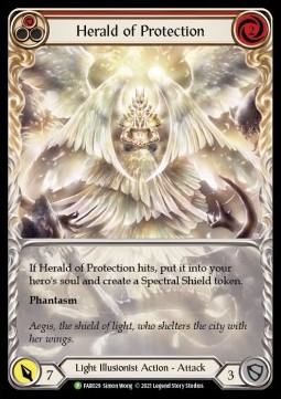 Herald of Protection (Red) (Extended Art Rainbow Foil) - FAB Promos